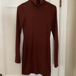 Burnt orange sweater dress